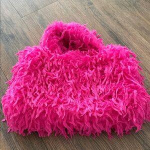 Vibrant Pink Faux Fur Tote Bag